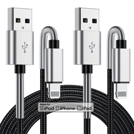 2Pack 10ft iPhone Fast Charger Cable, [Apple MFi Certified] Long USB C to Lightning Cable 10 Foot, High Fast 10 Feet Apple Charging Cord for Apple…