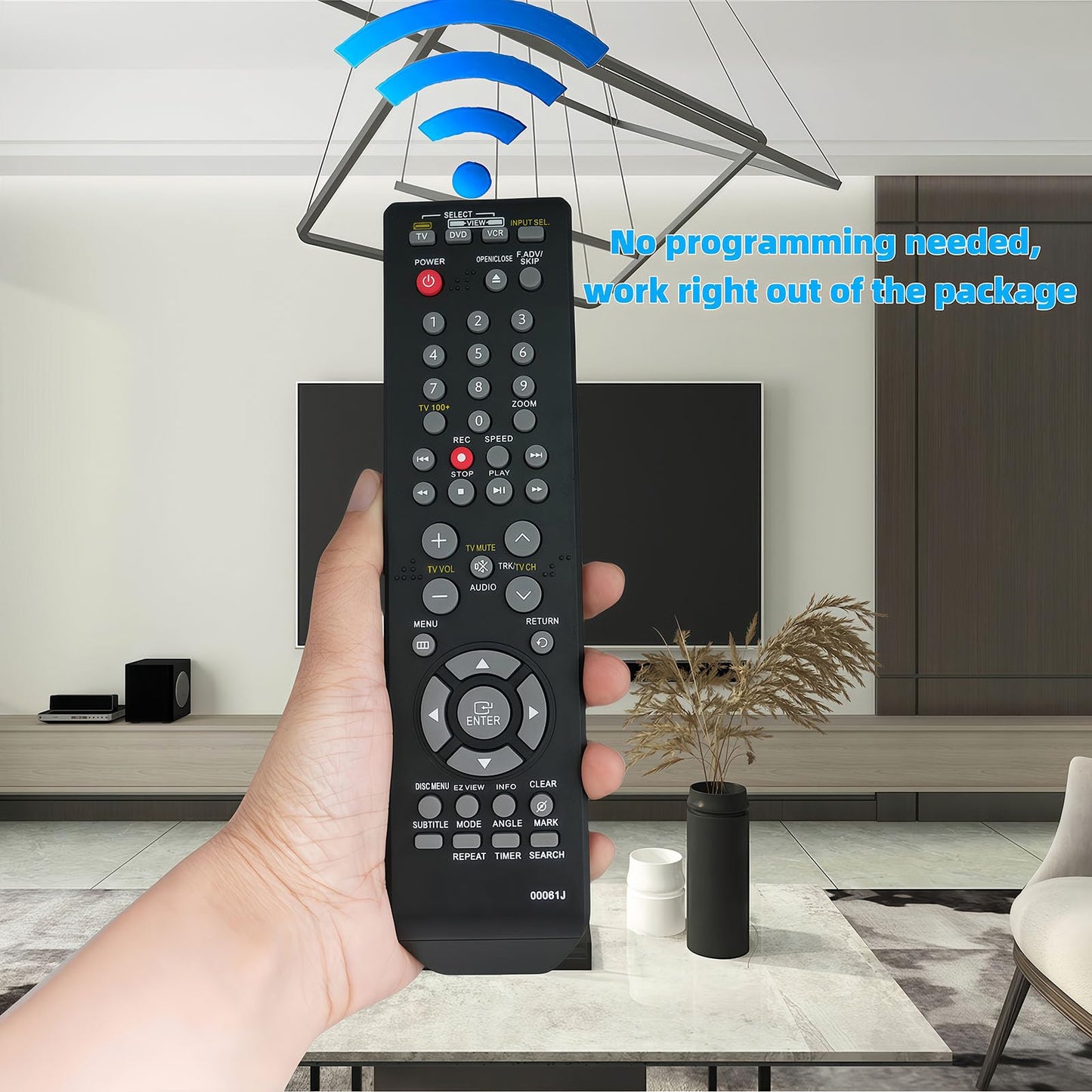 Replacement Remote Control Compatible for Samsung DVDV9700 DVD-VR325 DVD-V3500 DVD-V3600 DVD-V3650 DVD VCR Combo Player Recorder