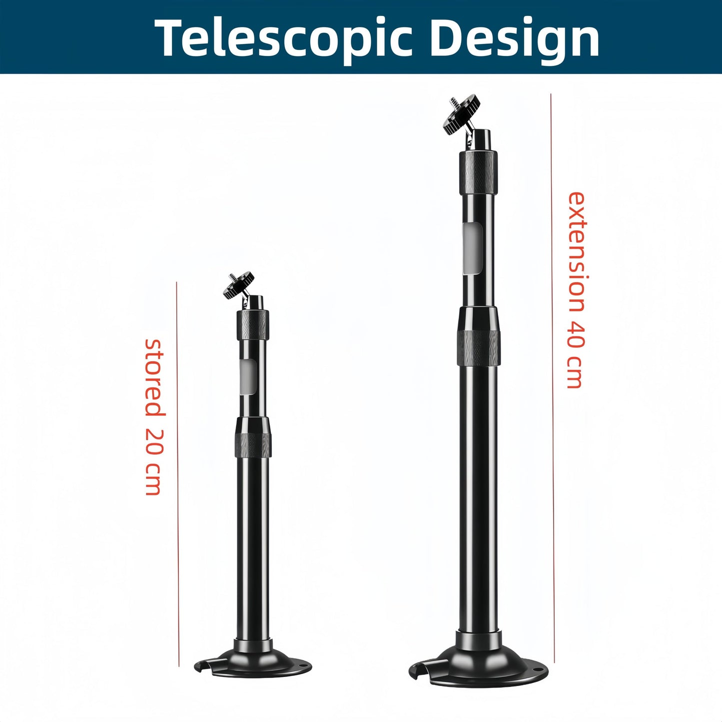 Coolotic Adjustable Telescopic CCTV Camera Mount Bracket - Wall & Ceiling Compatible for Surveillance Bullet Cameras, IP Cameras & More