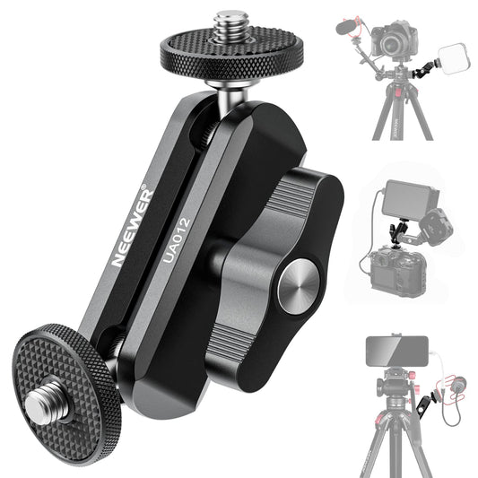 NEEWER Flexible Articulating Magic Arm with Dual Ball Heads, CNC Machined Aluminum Alloy with 1/4" Screws&Holes for Camera Monitor, LED Light