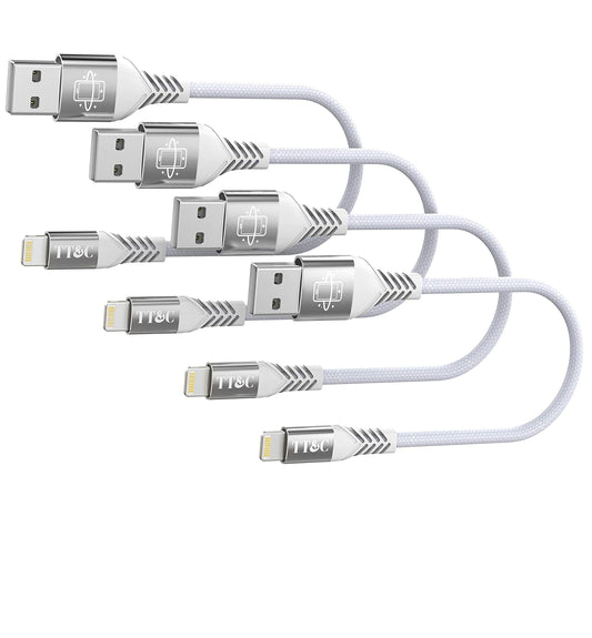 TT&C Short Phone Cable 6 inch Charger Sync and Charging Data Cord for iPhone 14/14 Pro/ 14 Pro Max/ 13/13 Pro / 12/11/ Xs/Xs Max/Xr/X/ 8 Plus/iPad…