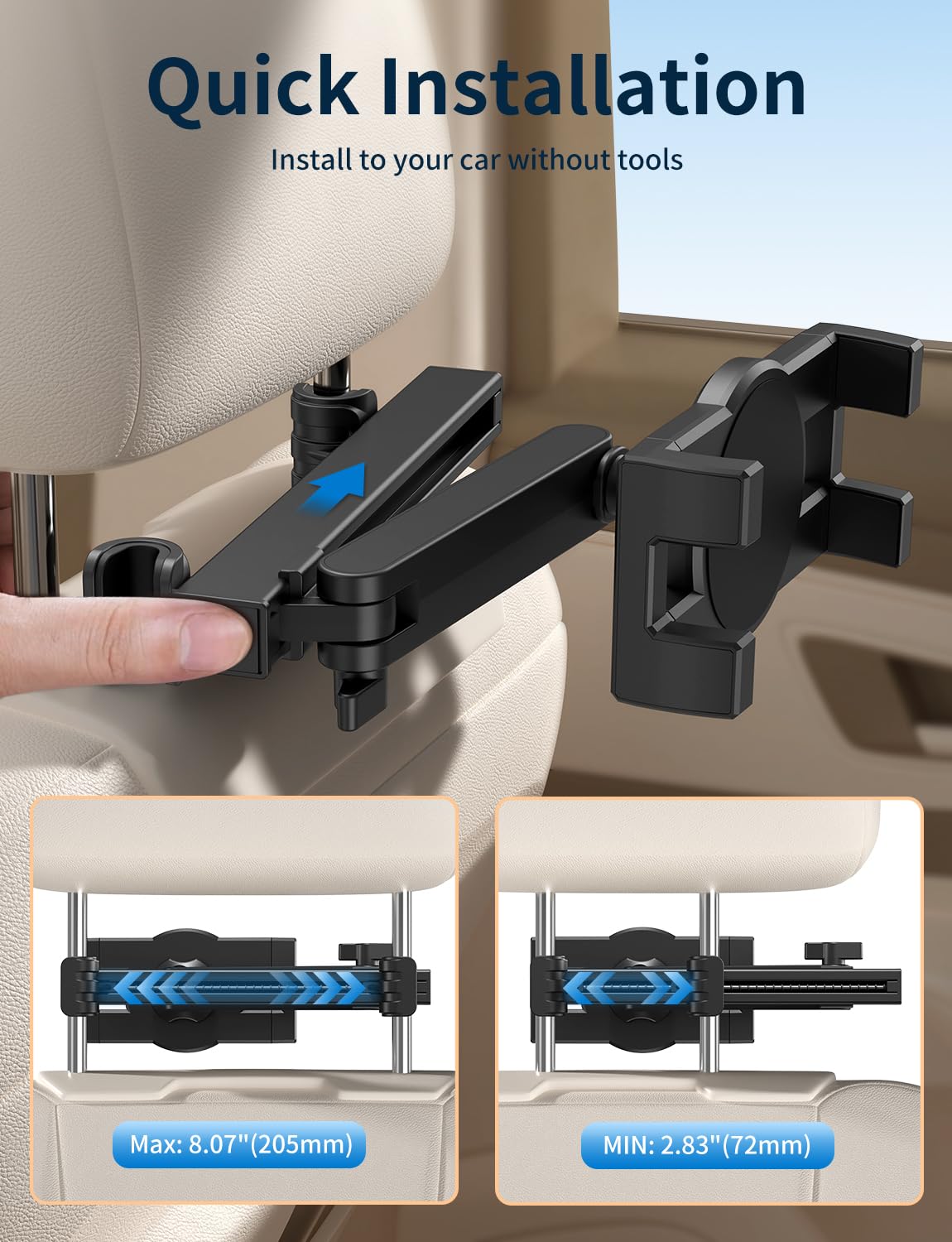 Tablet Holder for Car Headrest, ipad Car Holder Back Seat, Road Essentials
