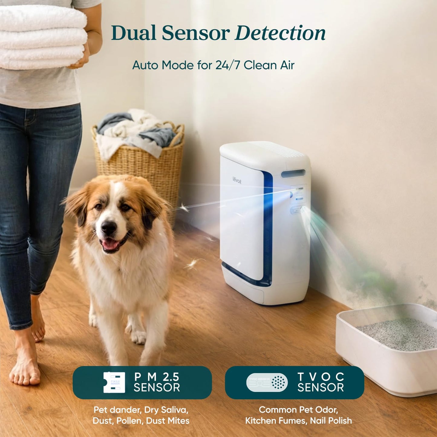 LEVOIT Smart Pet Air Purifier for Home Pets Large Room, Vital Pet Pro,White