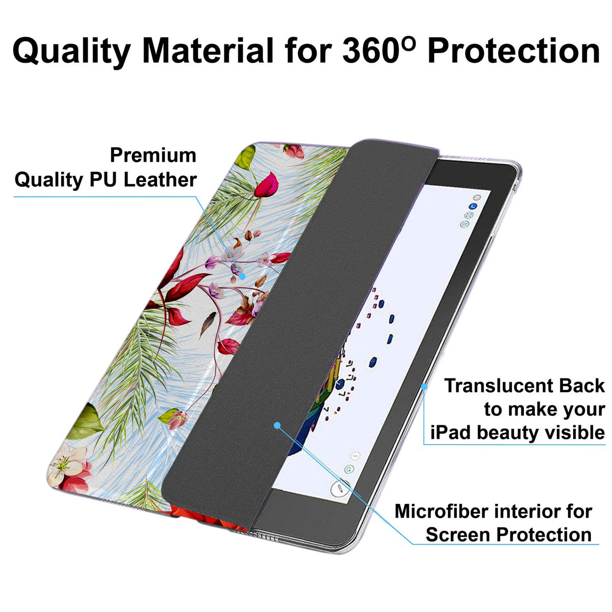 DuraSafe Cases for iPad PRO 9.7 Inch [Pro 9.7 2016] A1673 A1674 MLPX2LL/A MLPW2LL/A MLPY2LL/A MLYJ2LL/A Printed Slim Lightweight Protective PC Dual