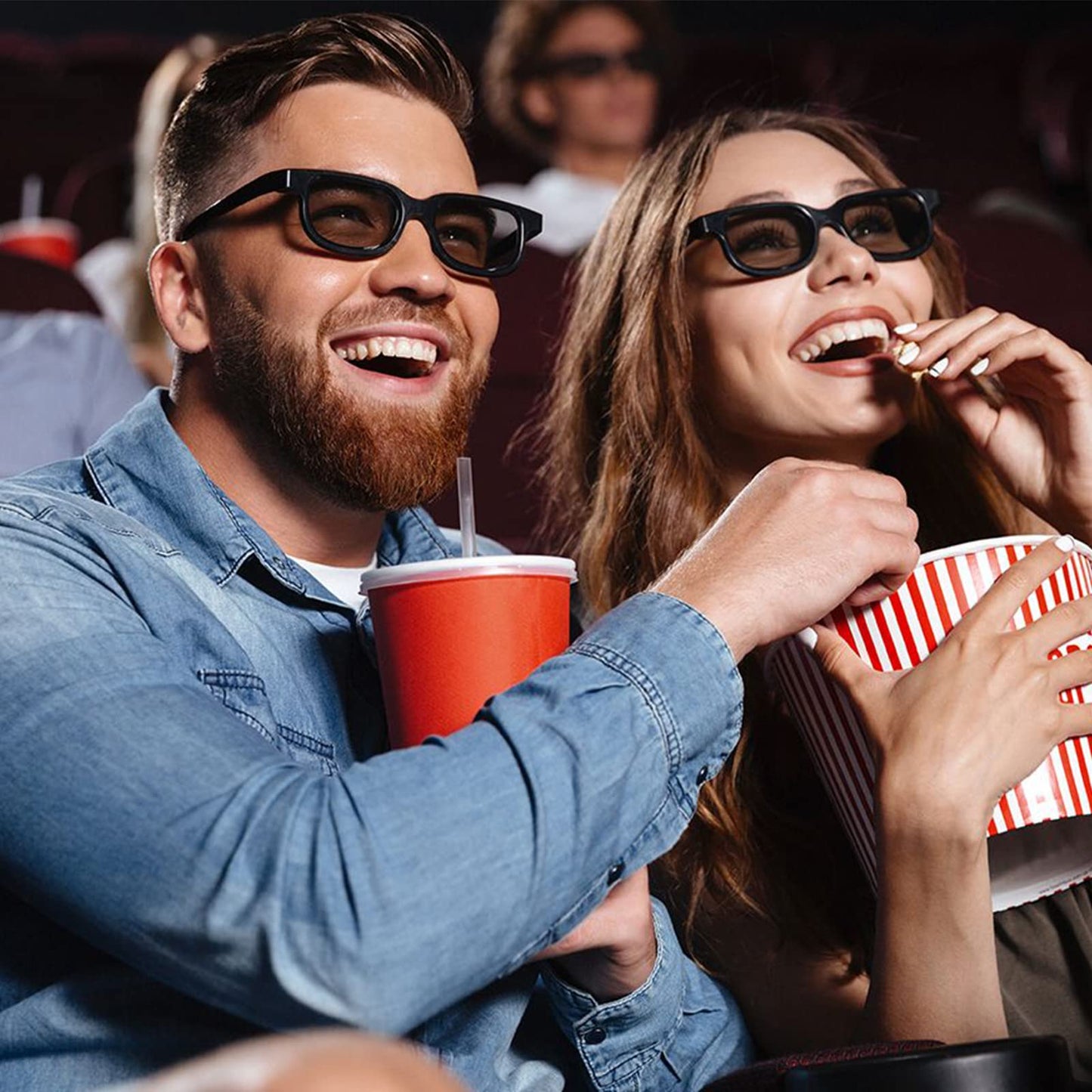 Reald 3D Glasses, Circular Polarized Non-Flashing Passive 3D Glasses for Reald Format Cinema/Passive Polarized 3D TV Projector - 3D-Eyewear That