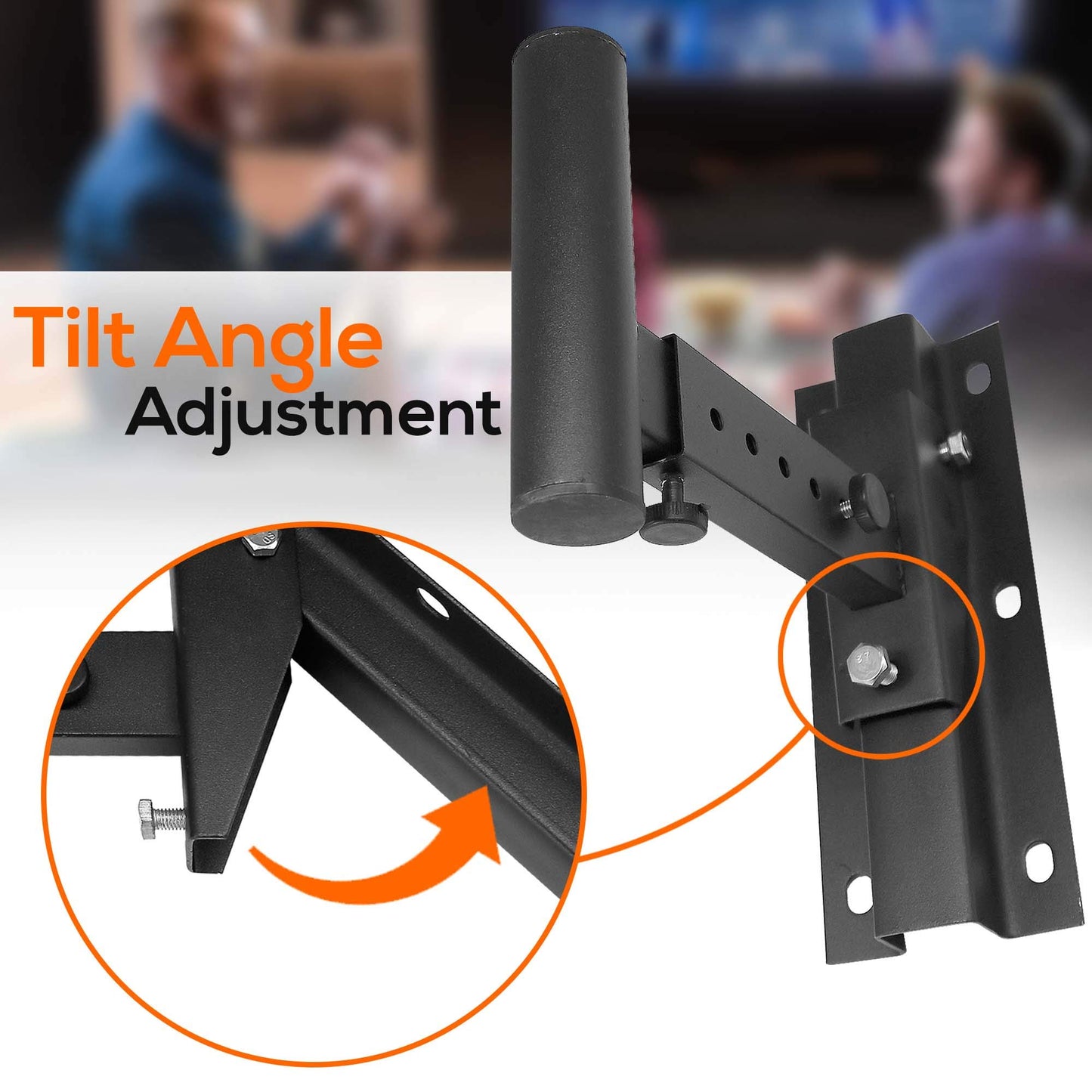 Pyle 90°-30° Angle, Tilt, Rotation Adjustment & Solid-Steel Pin Serves as Safety-Stop Mount Speaker Bracket Stands-Dual Universal Adjustable w/ 12.5''