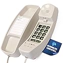 Med-Pat T1C Sleek Trimline Corded Telephone with Ring/In-Use Light Indicator - Wall-Mountable Analog Retro House Phone, Hearing Aid Compatible