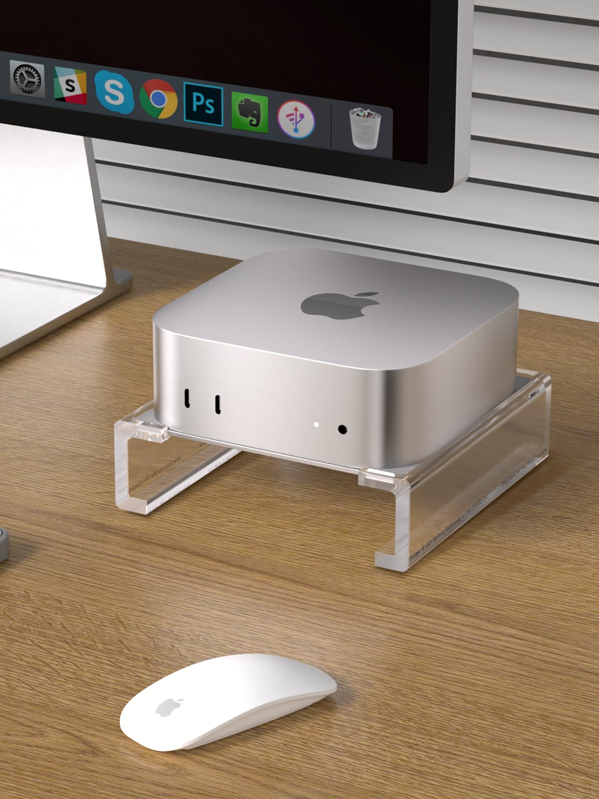 TuparGo 2024 Mac mini Computer Stand,Desk Mount for Mac mini M4/M4 Pro, Provides Better Air Flow Heat Dissipation and Support.Anti-Slip and Drop-Off