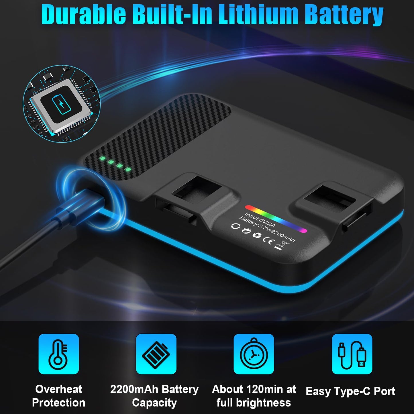 108 LED Video Light, 2500K-6500K RGB Selfie Light for iPhone-CRI 97+, 2200mAh Camera Light with 3CCT/RGB 360° Full Color/20 Lighting Effects, Portable