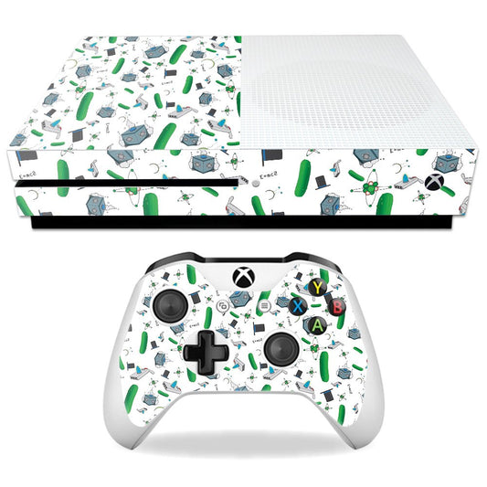 MightySkins Skin Compatible with Microsoft Xbox One S - Science Cartoon | Protective, Durable, and Unique Vinyl Decal wrap Cover | Easy to Apply
