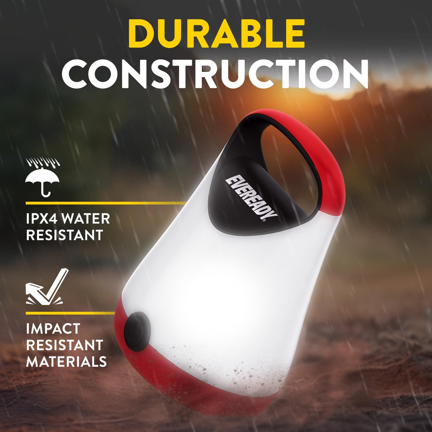 Eveready LED Camping Lantern X-250 (2-Pack), Super Bright Tent Lights, Rugged Water Resistant LED Lanterns, 100 Hour Run-time (Batteries Included)
