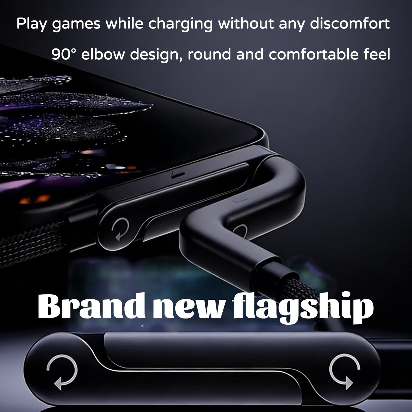 240w Braided Fast Charging Cable with Built-In Phone Stand,Invisible Stand Charging Cable,2026 New Foldable Durable USB-C Cord,90 Degree USB C Cable