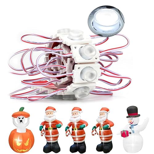 FWOTOWF DC12V Replacement Lights for Inflatables 20Pcs 3 LED Lights Inflatables White with Self Adhesive - LED Lights Inflatables Yard Holiday Lawn