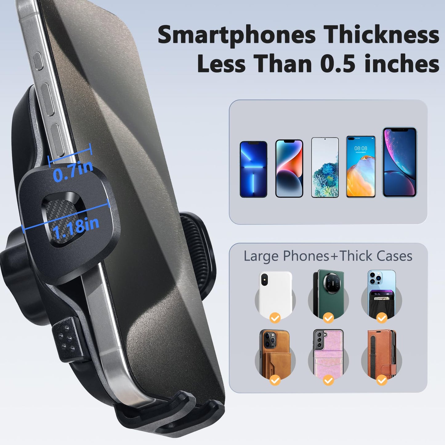 ELOHEI Phone Mount for Nissan Rogue with Custom Base, Specifically Design Car Phone Holder for Nissan Rogue 2014-2020 Accessories, for 4.7-7 in Phones