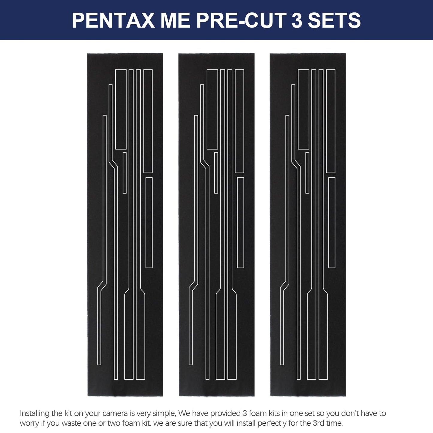 eTone Light Seal Foam Replace Sponge Sheet 3Kits for Pentax ME ME Super MG MV1 Camera