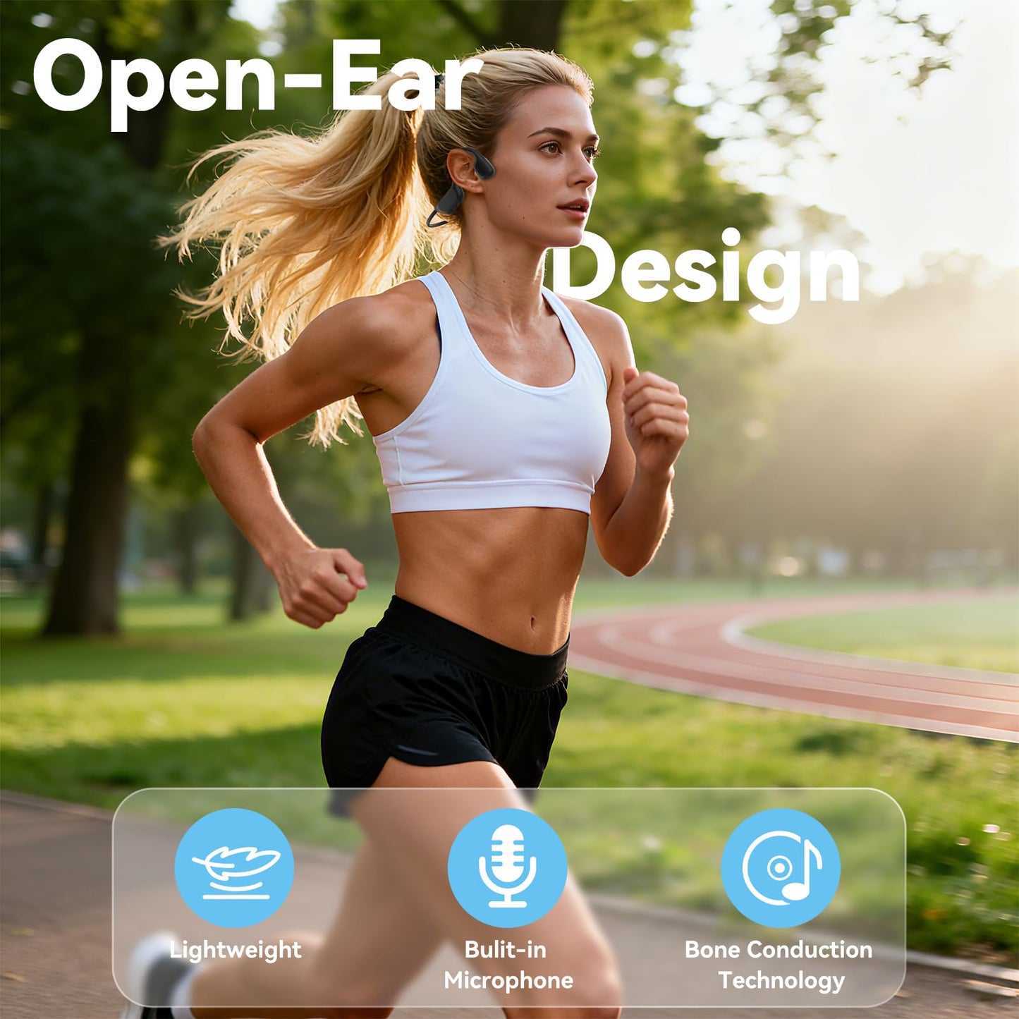 Opinta Swimming Headphones, IPX8 Waterproof Bone Conduction Headphone Wireless Underwater Earbuds with 32GB Memory for Swimming, Cycling, Marathon