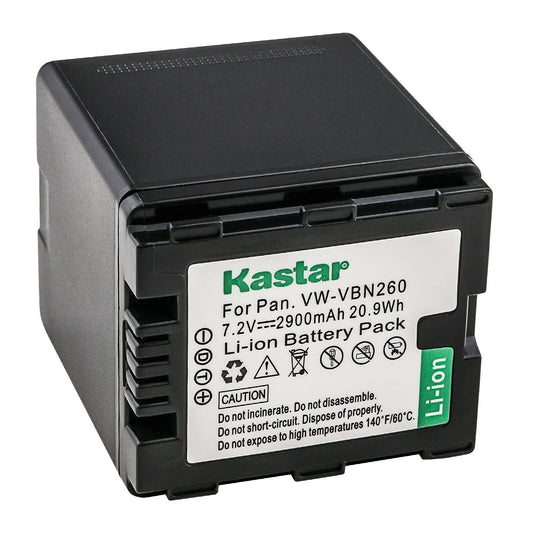 Kastar 1-Pack Battery VW-VBN260 Replacement for Panasonic HDC-SD900, HDC-SD909, HDC-TM900, HDC-TM900GK, HDC-TM900GK-3D, HDC-TM900K, HDC-TM900P