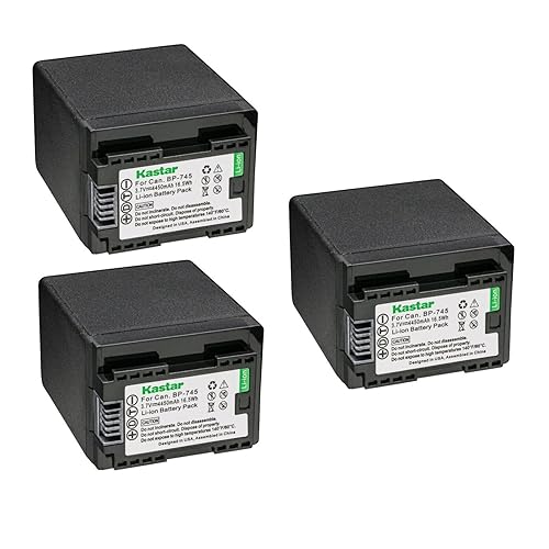 Kastar BP-745 Battery 3-Pack Replacement for Canon VIXIA HF R800 HFR800, LEGRIA HF M36 HFM36, LEGRIA HF M38 HFM38, LEGRIA HF M46 HFM46, LEGRIA HF M52