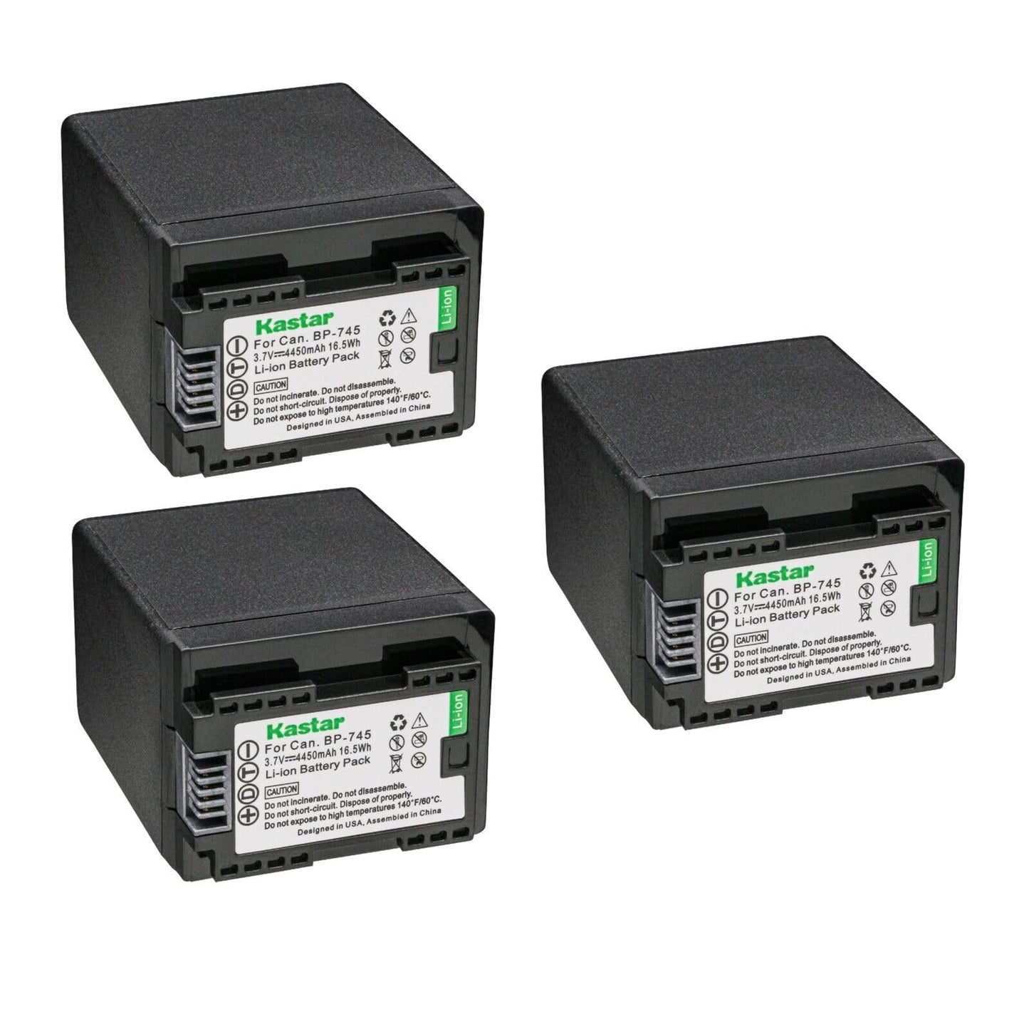 Kastar BP-745 Battery 3-Pack Replacement for Canon VIXIA HF R800 HFR800, LEGRIA HF M36 HFM36, LEGRIA HF M38 HFM38, LEGRIA HF M46 HFM46, LEGRIA HF M52
