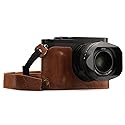 Megagear MG1401 Leica Q-P, Q (Typ 116) Ever Ready Genuine Leather Camera Half Case and Strap, with Battery Access, Brown