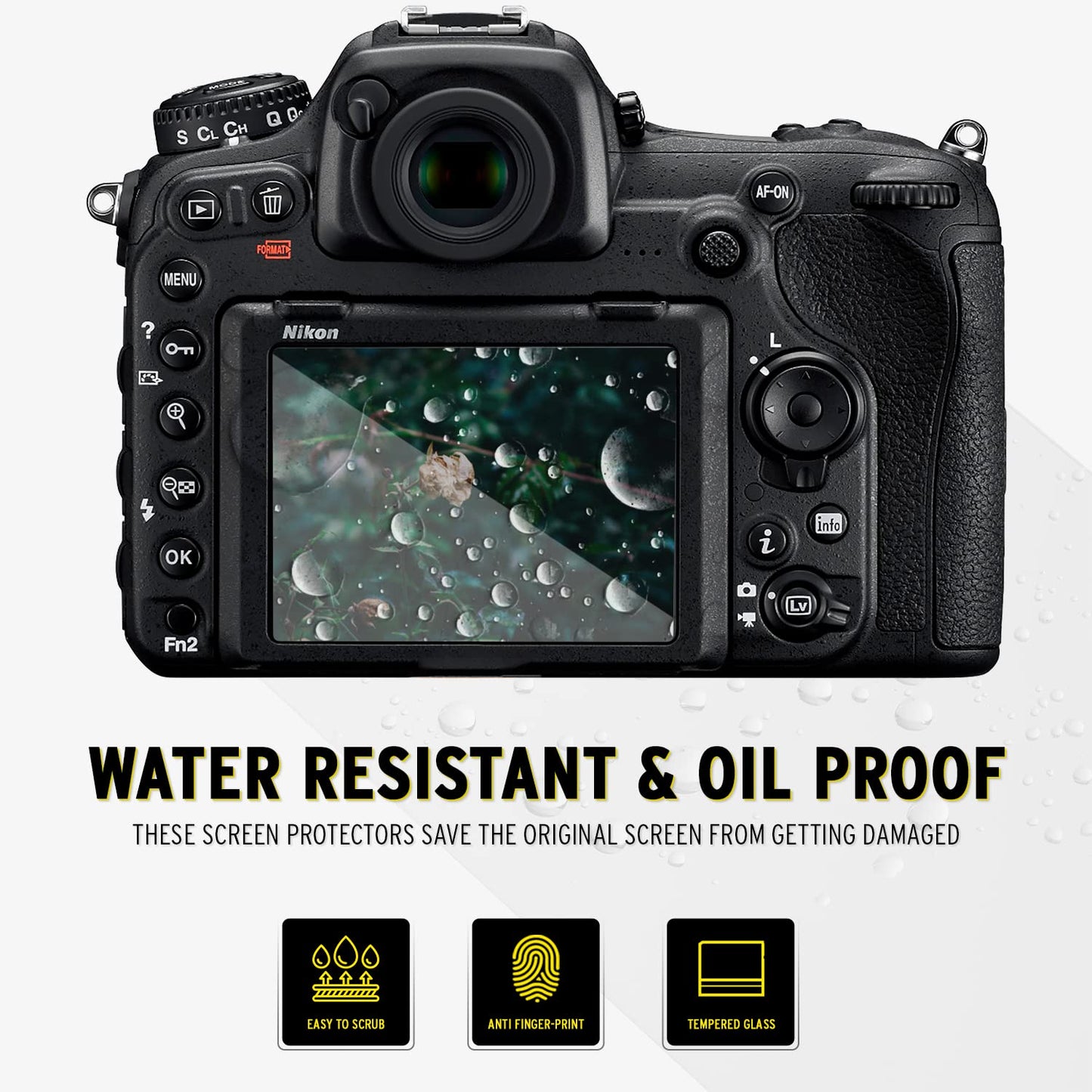Koah LCD Ultra Armor Screen Protector for Nikon D5500 and D5600 Series Mirrorless Camera, 0.3mm Ultra-Thin Optical Protector Glass, Anti-Bubble