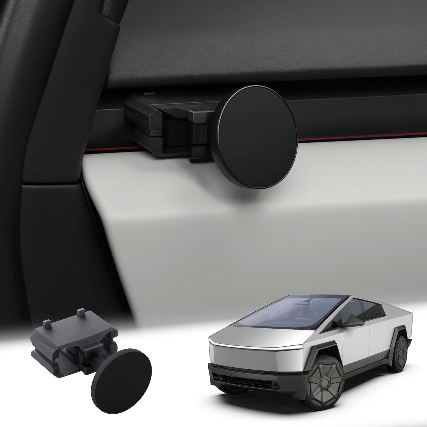 TWRAPS Phone Mount Charger for Tesla Cybertruck 2024-2026, Compatible with MagSafe Cases and iPhone 17 Including Pro & Max, No Glue Magnetic Dash