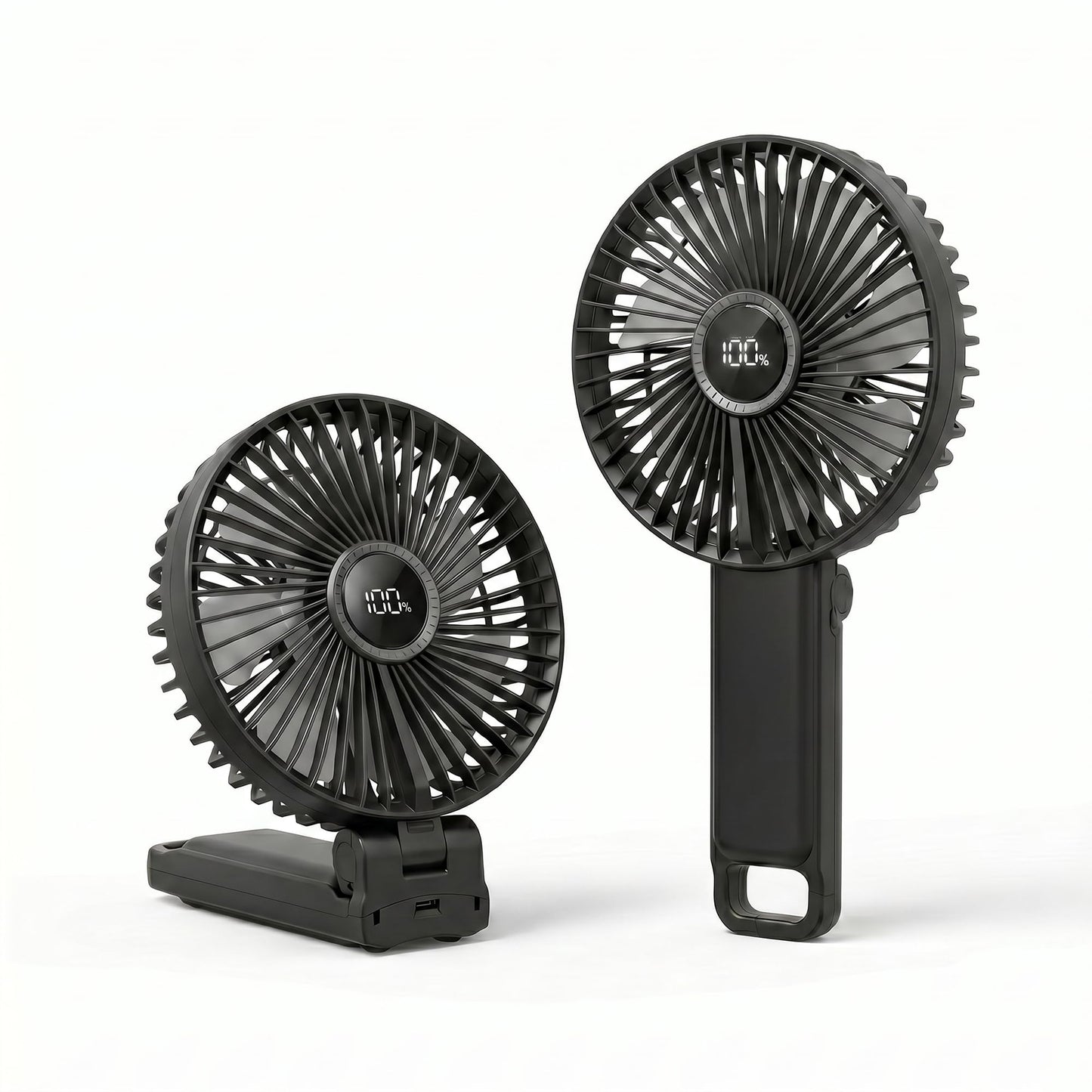Zyriolin Foldable Handheld Fan, 3600mAh Rechargeable Personal Fan, Quiet 5-Speed, Up to 9 Hours, Compact Travel Fan for Office, Outdoor, Pets, Sports