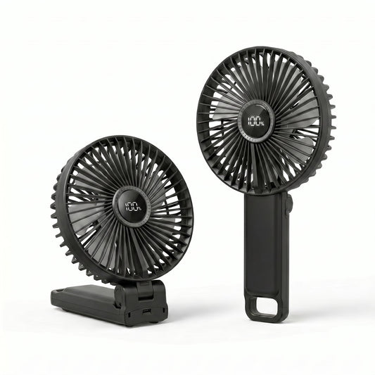 Zyriolin Foldable Handheld Fan, 3600mAh Rechargeable Personal Fan, Quiet 5-Speed, Up to 9 Hours, Compact Travel Fan for Office, Outdoor, Pets, Sports