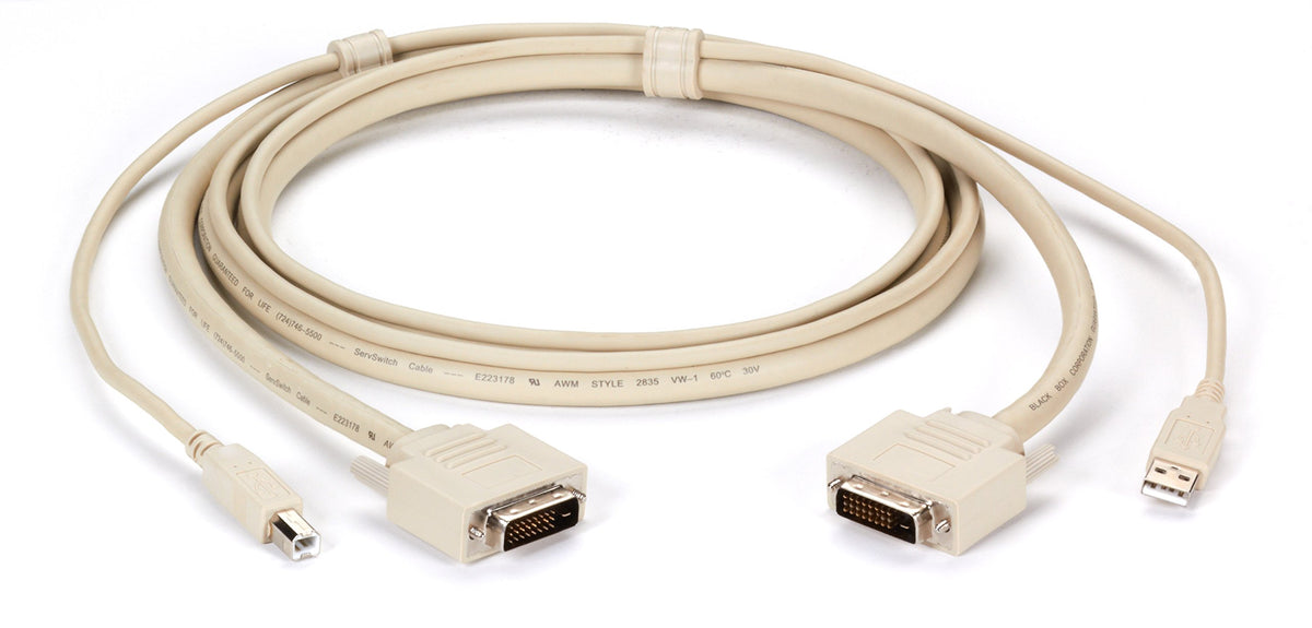 Black Box KVM CPU Cable DVI-D USB DT-Series 6FT
