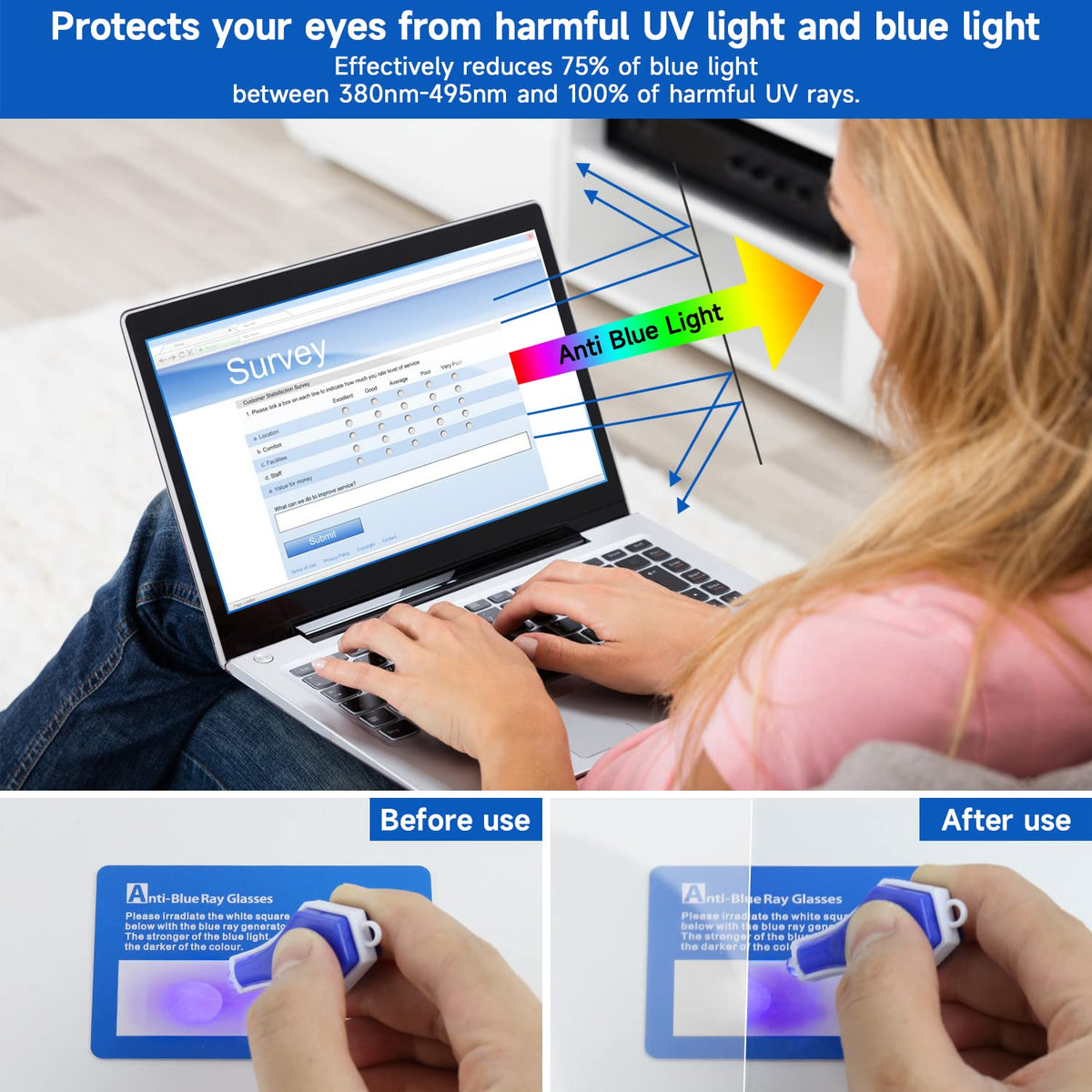 2 Pack 15.6 inch (1920x1080P) Laptop Blue Light Screen Protector, Eye Protection Anti-Scratch and Anti-Glare Screens for Laptops 15.6’’ with 16:9