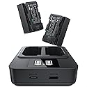 llano NP-FZ100 Battery 2-Pack with 20W USB-C Fast Dual Charger for Sony A7III A7IV A7C A7CII A7RV A7RIII A7RIV A6700 A6600 FX3 FX30 ZV-E1 ZV-E10 II A9