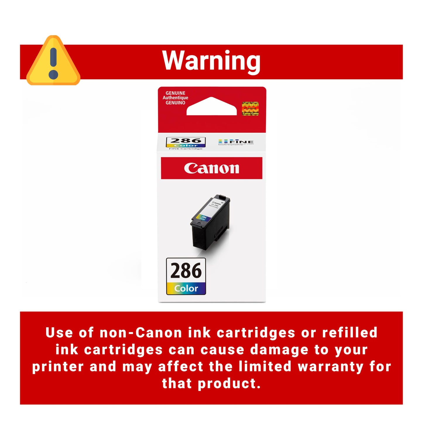 Canon CL-286 Genuine Color Ink Cartridge, Compatible with TR7820, TS7720/7722