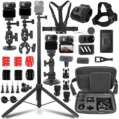 PellKing Accessories Kit for Osmo Nano,Included Carrying Case with Belt,135cm Selfie Stick Tripod with Magnetic Mount,Suction Cup,Magnetic