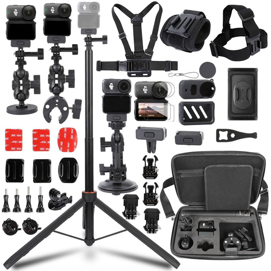 PellKing Accessories Kit for Osmo Nano,Included Carrying Case with Belt,135cm Selfie Stick Tripod with Magnetic Mount,Suction Cup,Magnetic