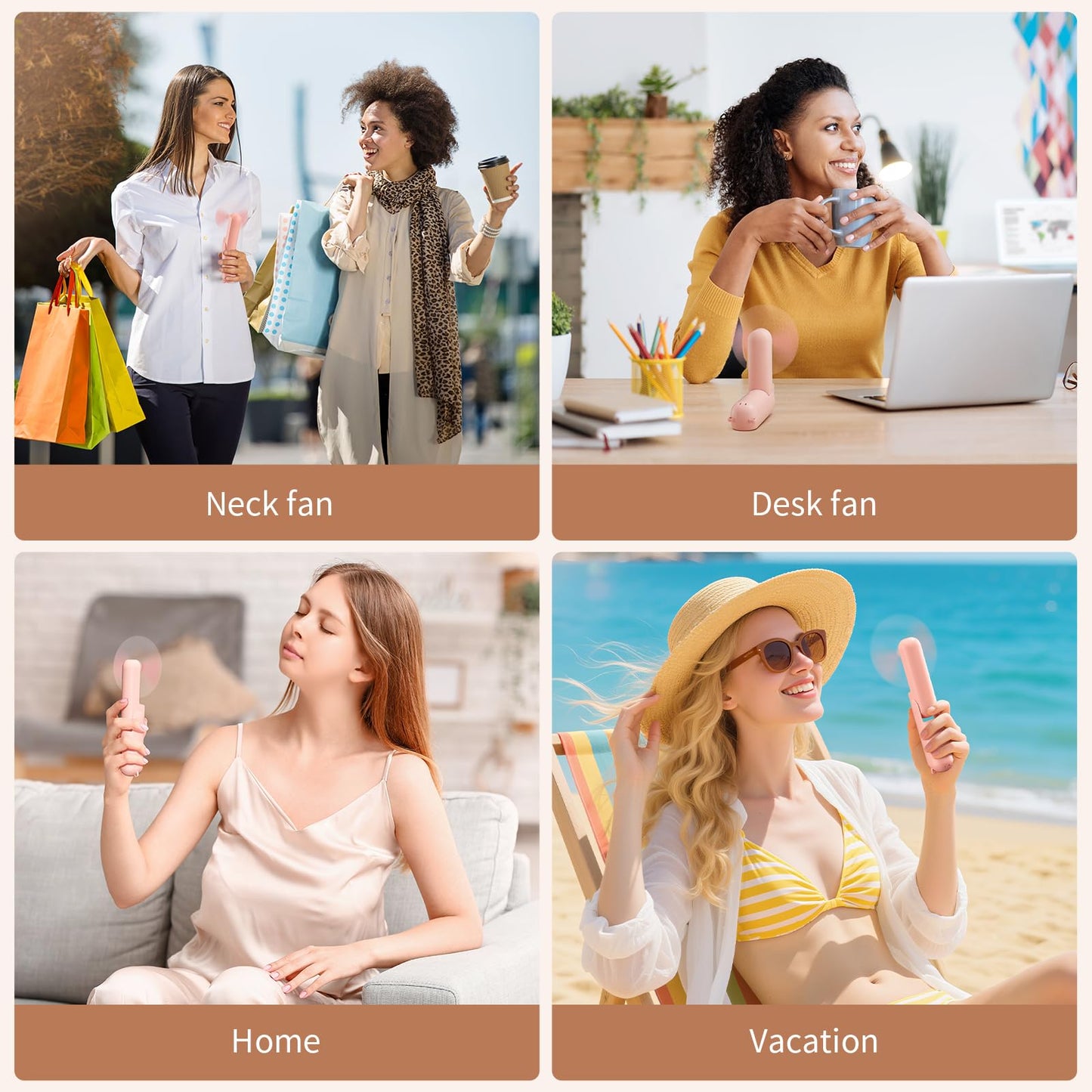 Portable Fan Mini Handheld Fan, Cute Pocket Personal Fan, USB Rechargeable Travel Fan with Power Bank & LED Flashlight, Foldable Small Cooling Fan
