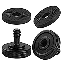 2 Set Thumb Screw Camera Quick Release Adapter with Rubber Pads, Tripod Screw Rubber Washers 1/4" Female to 1/4" Male Thumbscrew L Bracket Mount