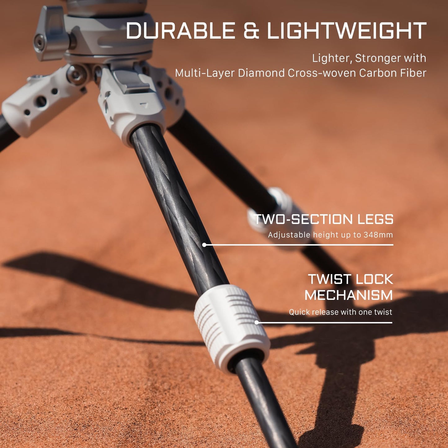 Tilta BT03 Tabletop Tripod | Ball Head with 1-Stage Carbon Fiber Tripod Legs (3KG) (Space Gray, Extendable Edition)