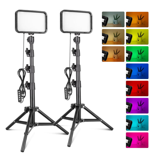 Torjim RGB Photography Video Lighting, Studio Lights with Adjustable Tripod Stand - 16 Color Lighting for Video Recording/YouTube/TikTok/Live