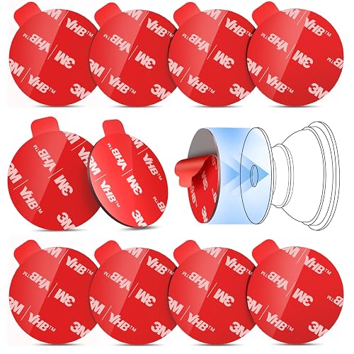 10 Pcs Sticky Pads for Pops Socket Base: 1.38" Round Strong Adhesive Replacement Double Sided Tape for iPhone Popgrips, Cell Phone Grip & Ring Holder