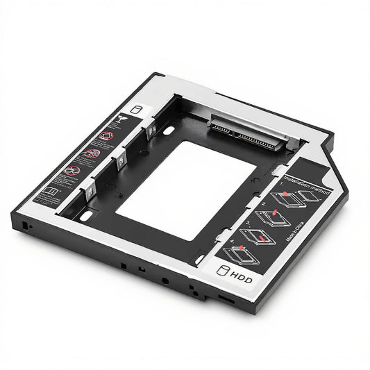 2.5" SSD HDD Hard Drive Enclosure, HDD Internal Hard Disk Drive CD/DVD-ROM Bracket for Most Laptops with 9.5mm Connector