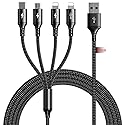 UZAHSK Multi USB Charger Cable 2Pack [4A,10ft ] 4 in 1 USB Fast Charging Cable with IP/Type C/Micro USB Ports Adapter for Phone
