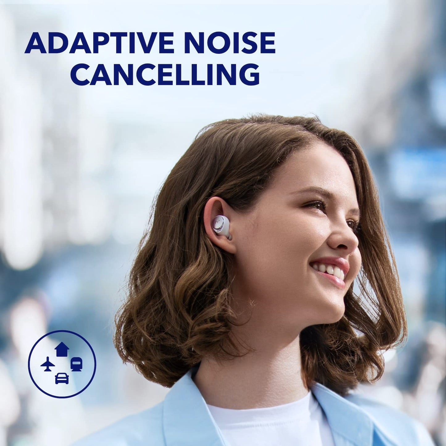 Soundcore by Anker Space A40 Auto-Adjustable Active Noise Cancelling Wireless Earbuds, Reduce Noise by Up to 98%, 50H Playtime, Hi-Res Sound