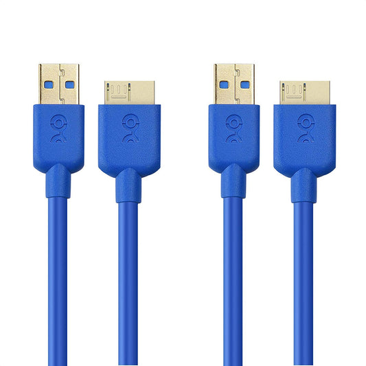 Cable Matters 2-Pack, Micro USB 3.0 Cable 3ft, External Hard Drive Cable, USB toUSB-Micro B Cord, Compatible with Seagate, LaCie, Toshiba, Samsung
