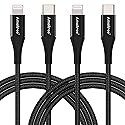 Amaitree USB C to Lightning Cable, [Apple MFi Certified] 4Ft 2Pack Fast Charging iPhone Lightning Woven Cord, 3A Lightning to USB C Car Play Charging…