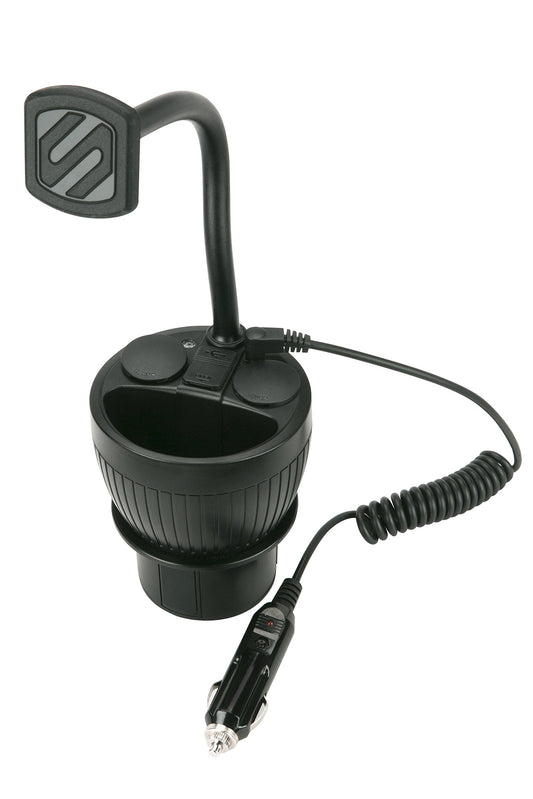 Scosche MAGPCUP MagicMount PowerHub Magnetic Car Cup Holder Phone Mount - Strong Magnet Car Mount for iPhone and Android - Secure Magnetic Cell Phone