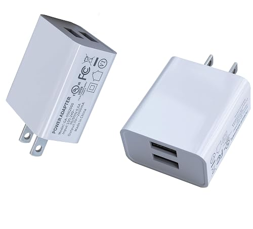 Wall Charger, USB Adapter, SUPWISER 2 Pack 10W Dual Port Quick Charger Plug Cube Replacement for iPad iPhone 15/14/13/12/11/XR/8/7/6S/6/5,Samsung