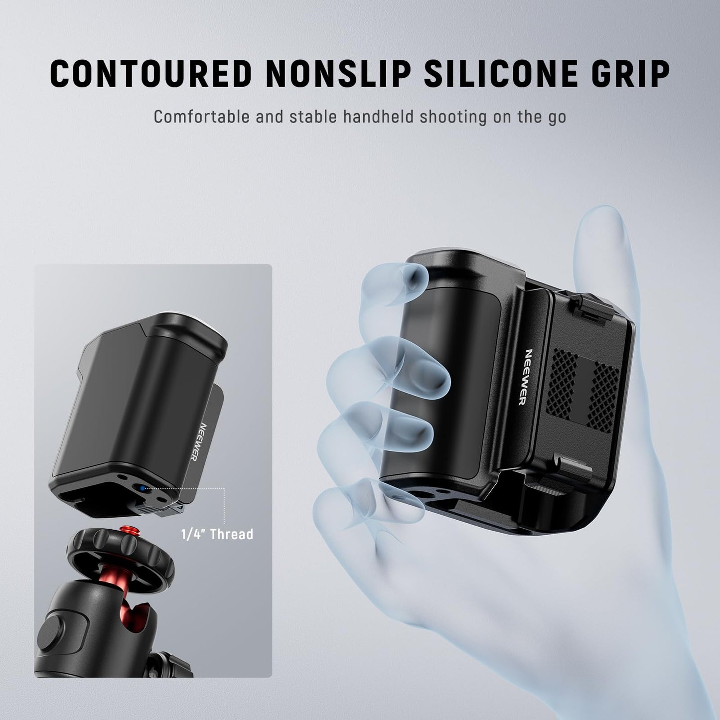NEEWER AC034 Side Handle Only for AC014 Cage Compatible with DJI Osmo Action 5 Pro/4/3, Modular Quick Release Magnetic Action Camera Mount Adapter