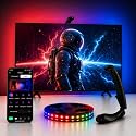QTU TV LED Backlight with Sensor, LED Sync Lights for TV 55-65 Inch, Smart Camera Sync to Screen, Ambient RGB Strip Lights for Gaming & Home Theater
