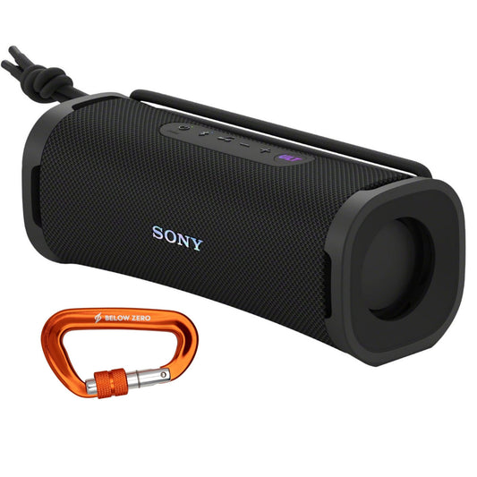 Sony ULT Field 1 Bluetooth Wireless Portable Speaker with Echo Canceling Technology (Black) Bundle with 12kN Heavy Duty Carabiner with Locking Clip