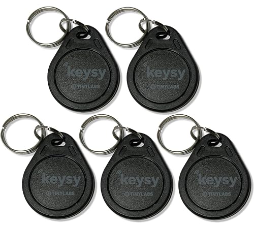 Keysy Rewritable RFID Key Fobs (5-Pack, Black)